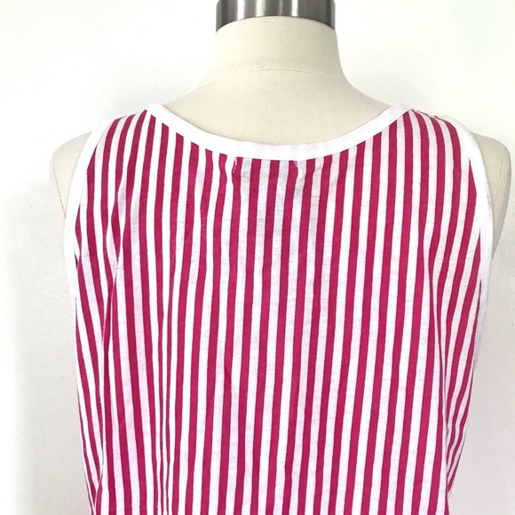 Vintage 80’s pink & white striped tank top NWT - Picture 6 of 9